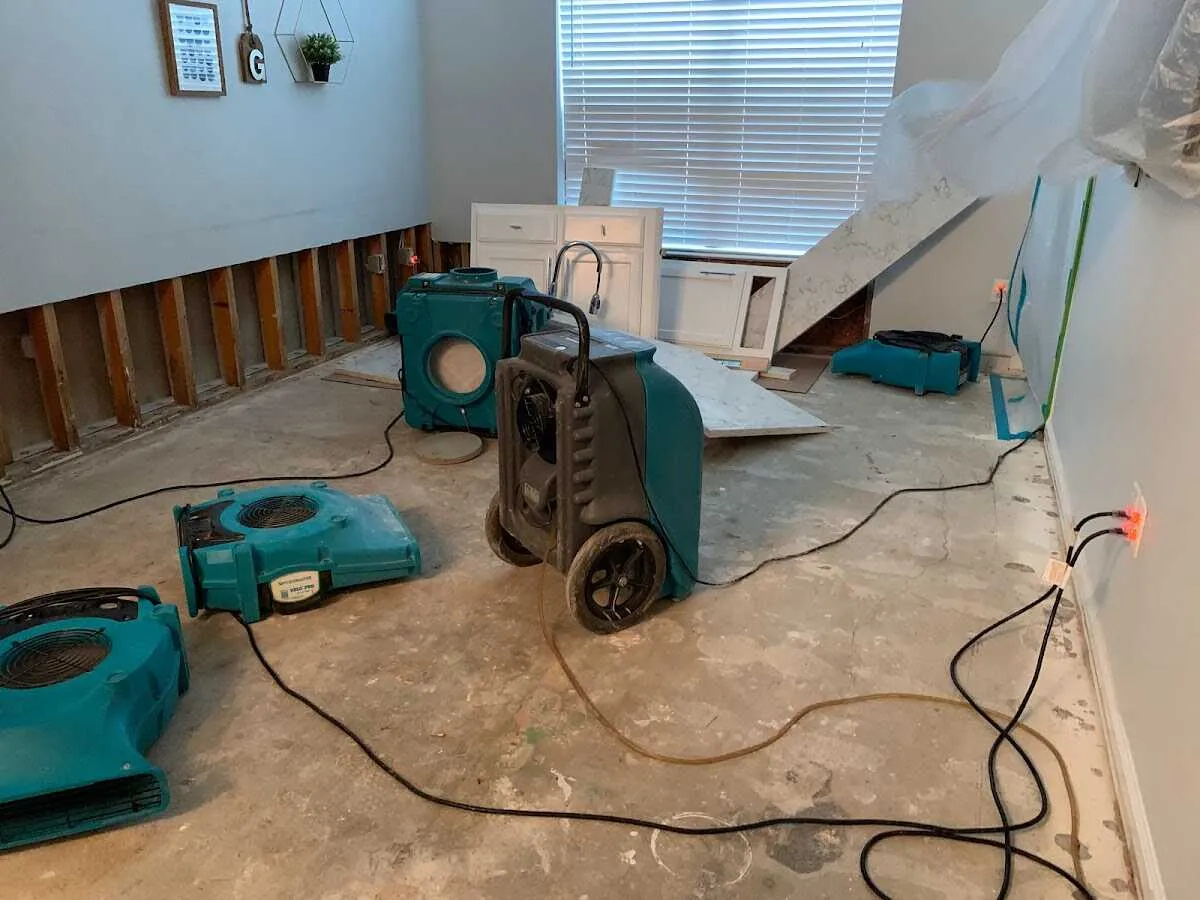 Dehumidifier in flood-cut room for Water Extraction & Removal in Darien